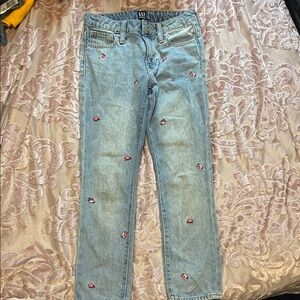 GAP Light Blue Men's Jeans with Red Embroidery